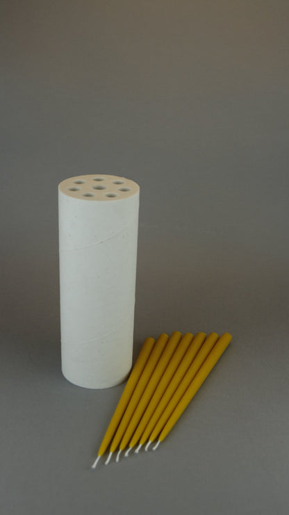 Vintage taper beeswax candle and silicone mould