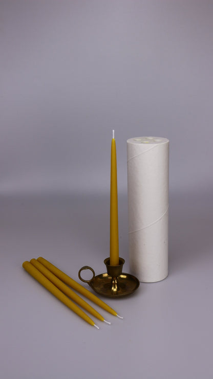 Vintage taper beeswax candle and silicone mould