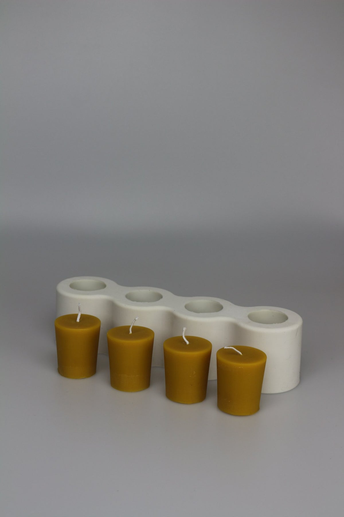 Votive beeswax candle and silicone mould