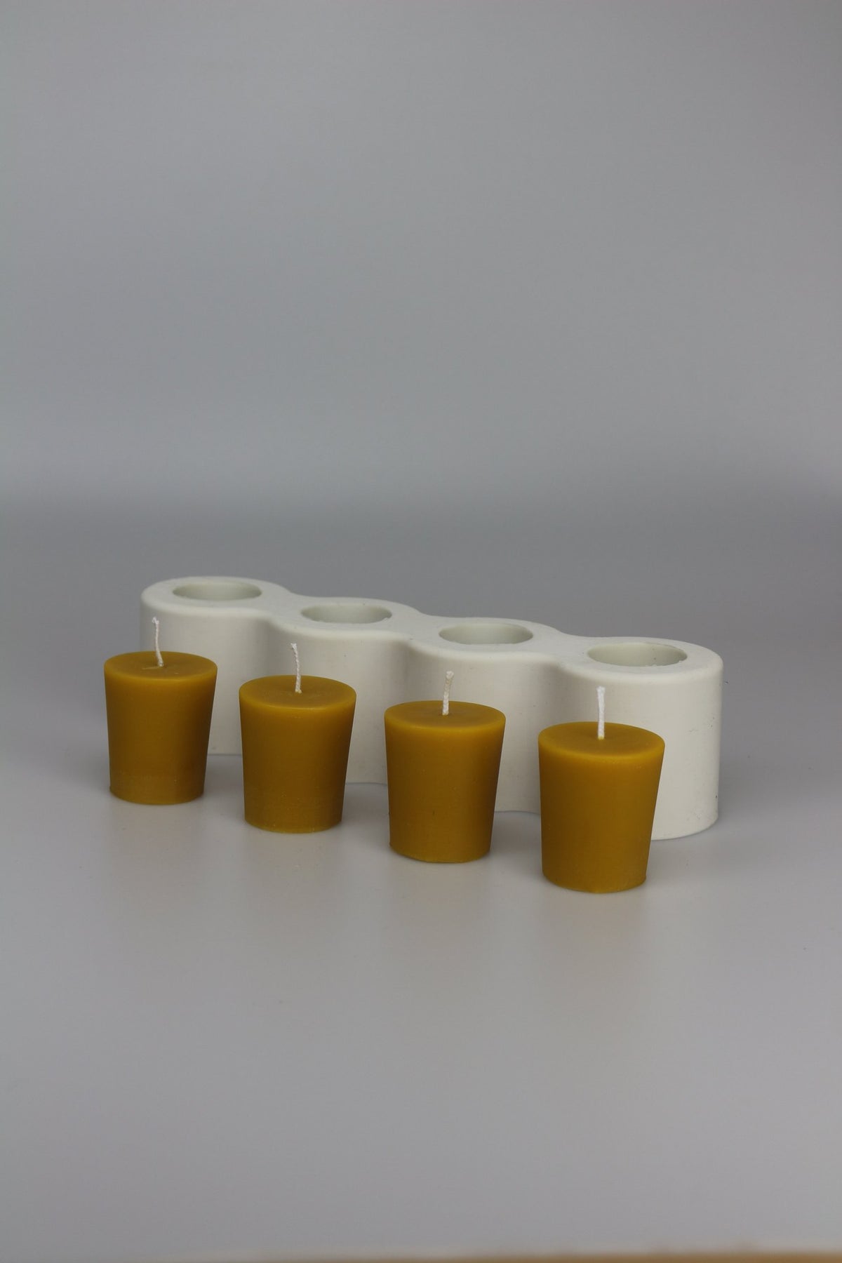 Votive beeswax candle and silicone mould