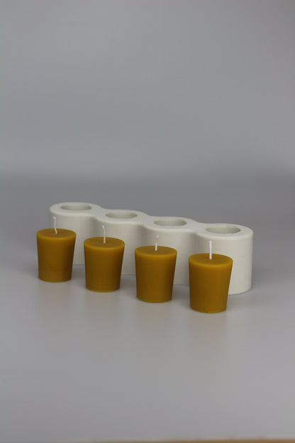 Votive beeswax candle and silicone mould