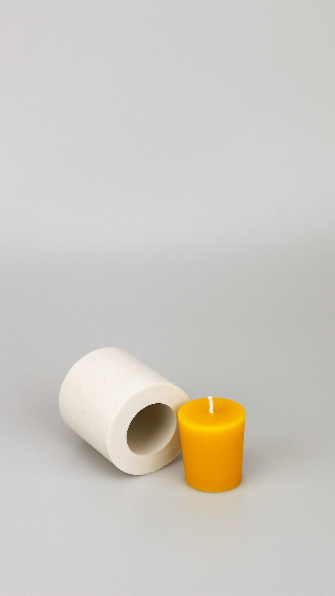 Votive beeswax candle and silicone mould
