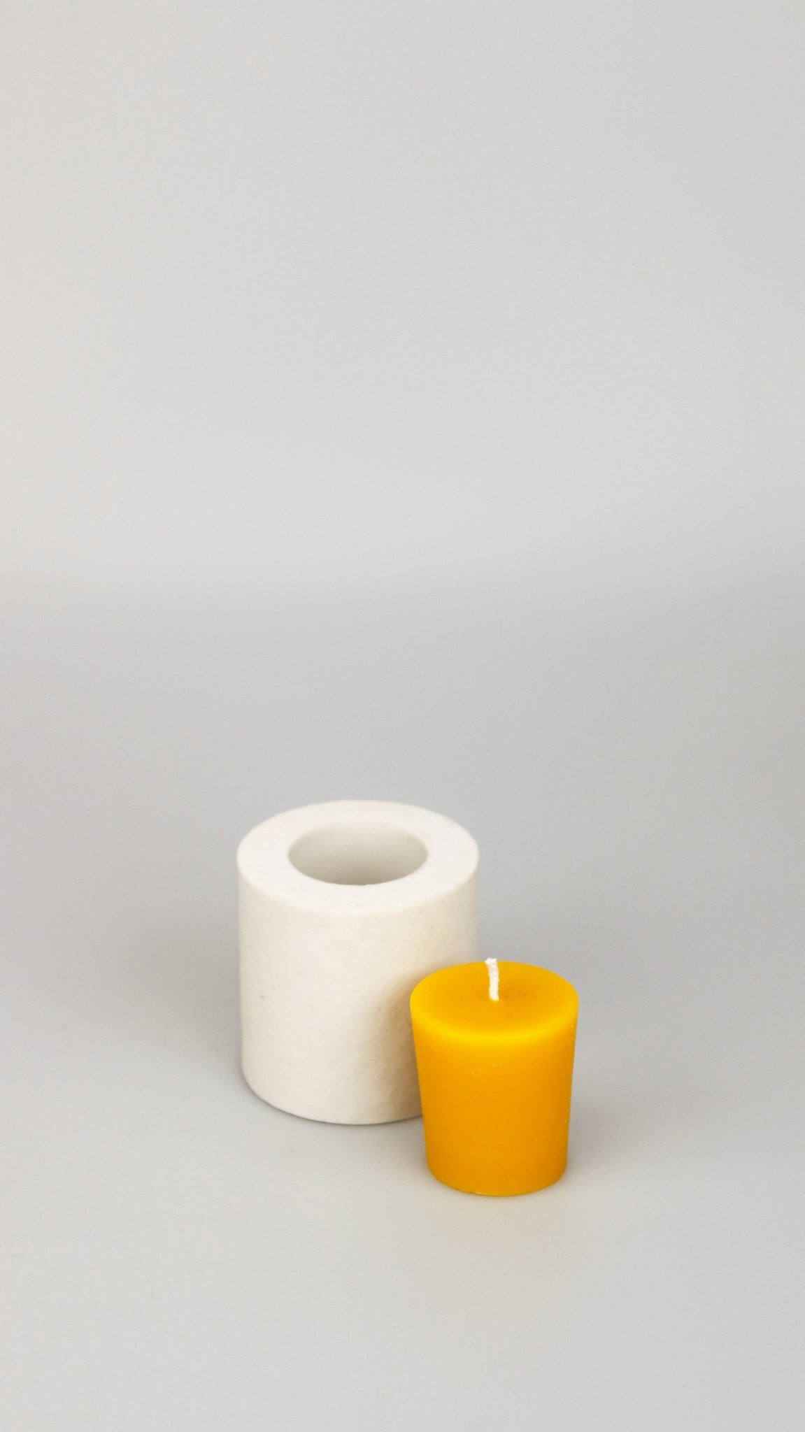 Votive beeswax candle and silicone mould