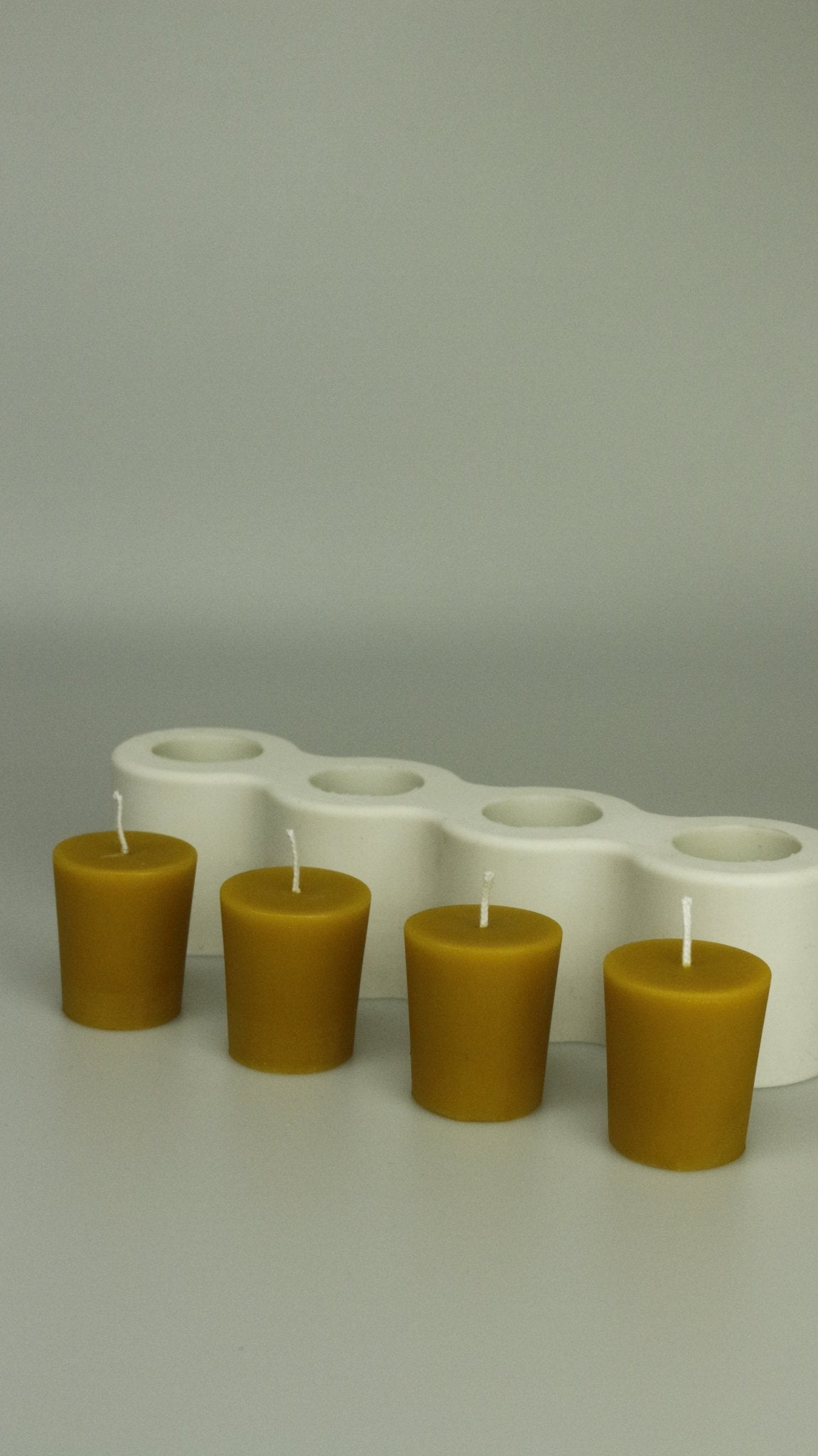 Votive beeswax candle and silicone mould