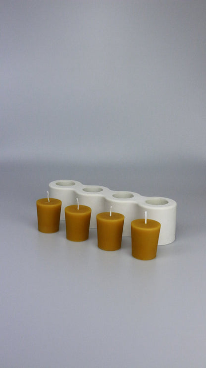 Votive beeswax candle and silicone mould