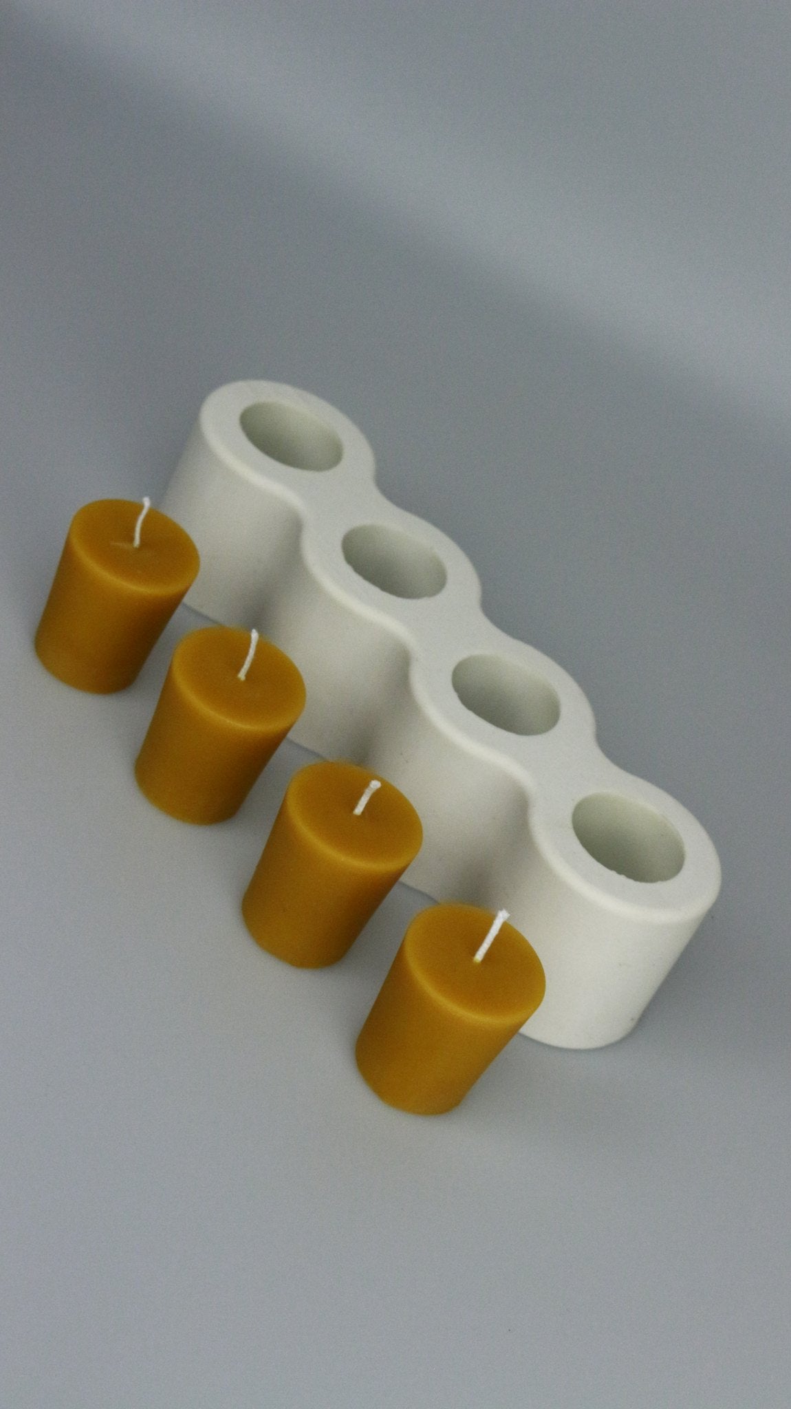 Votive beeswax candle and silicone mould