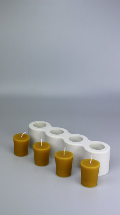 Votive beeswax candle and silicone mould