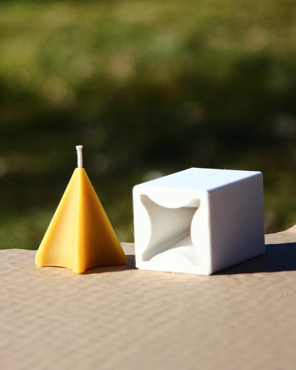 Wavey Peak beeswax candle and silicone mould