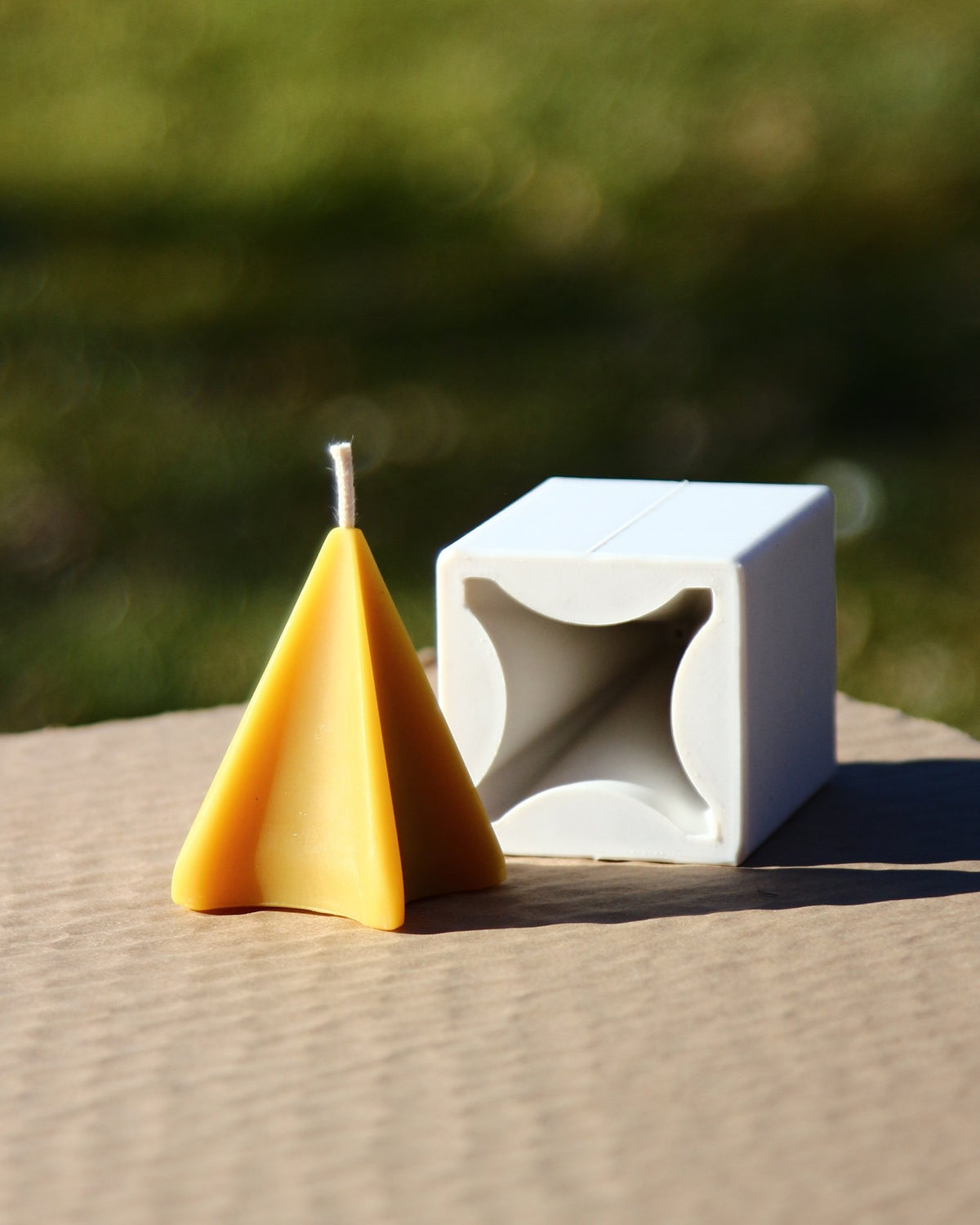 Wavey Peak beeswax candle and silicone mould