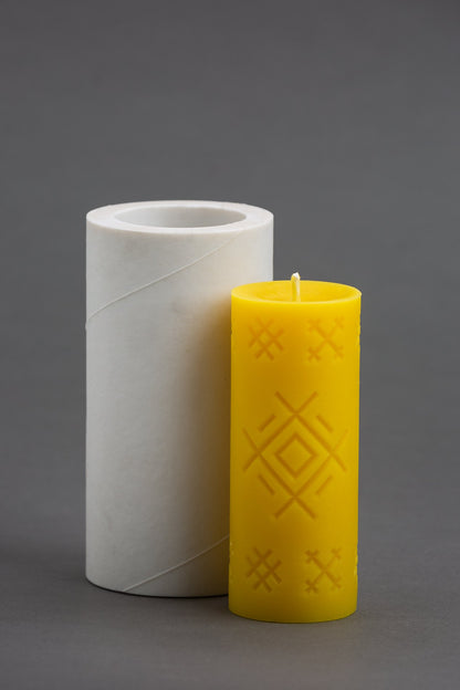 Well Mark beeswax candle and silicone mould
