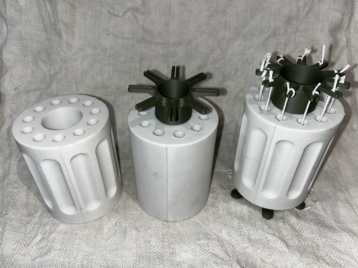 3D-printed wick holder for silicone candle moulds