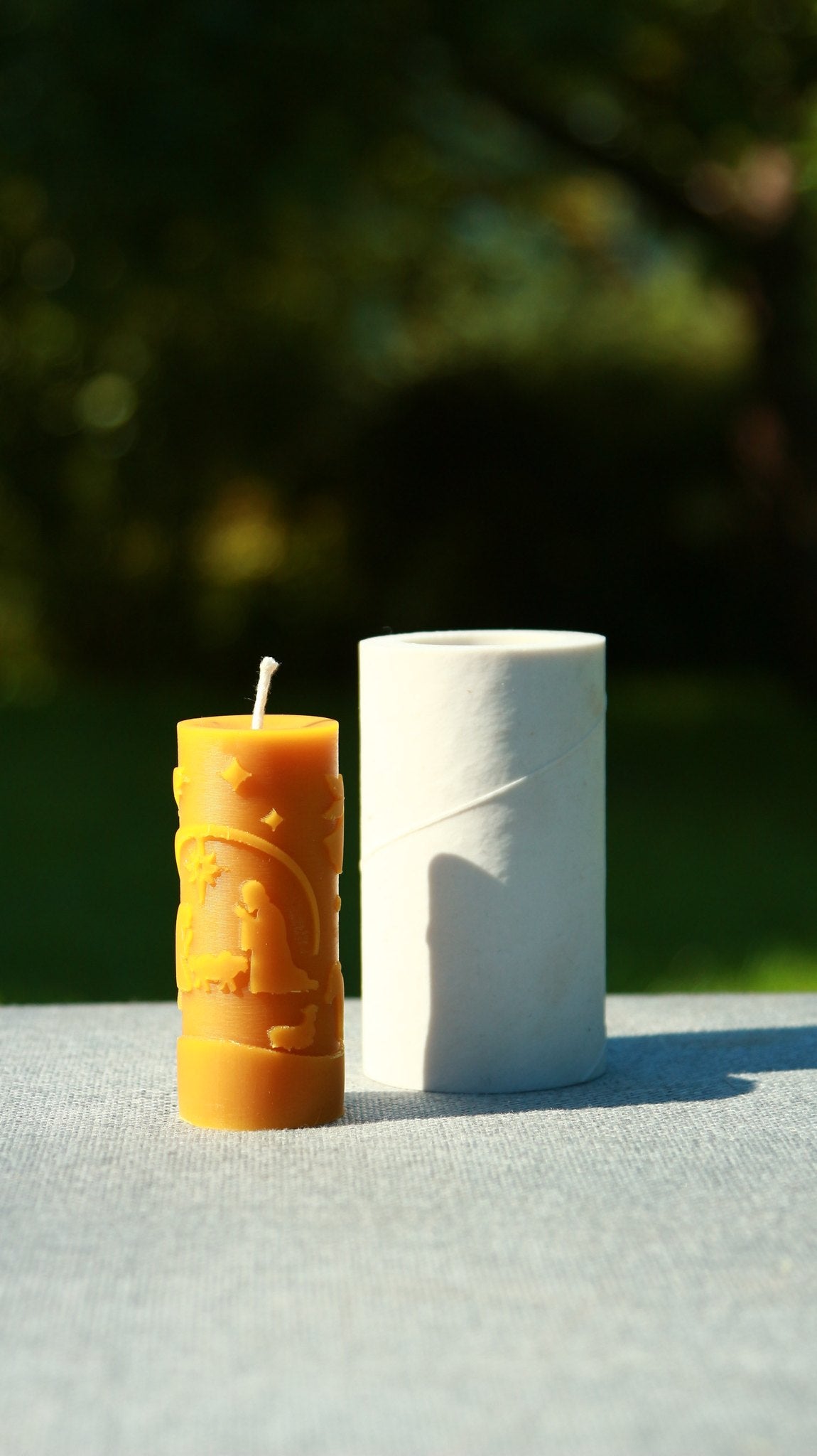 Christmas Scene beeswax candle and silicone mould