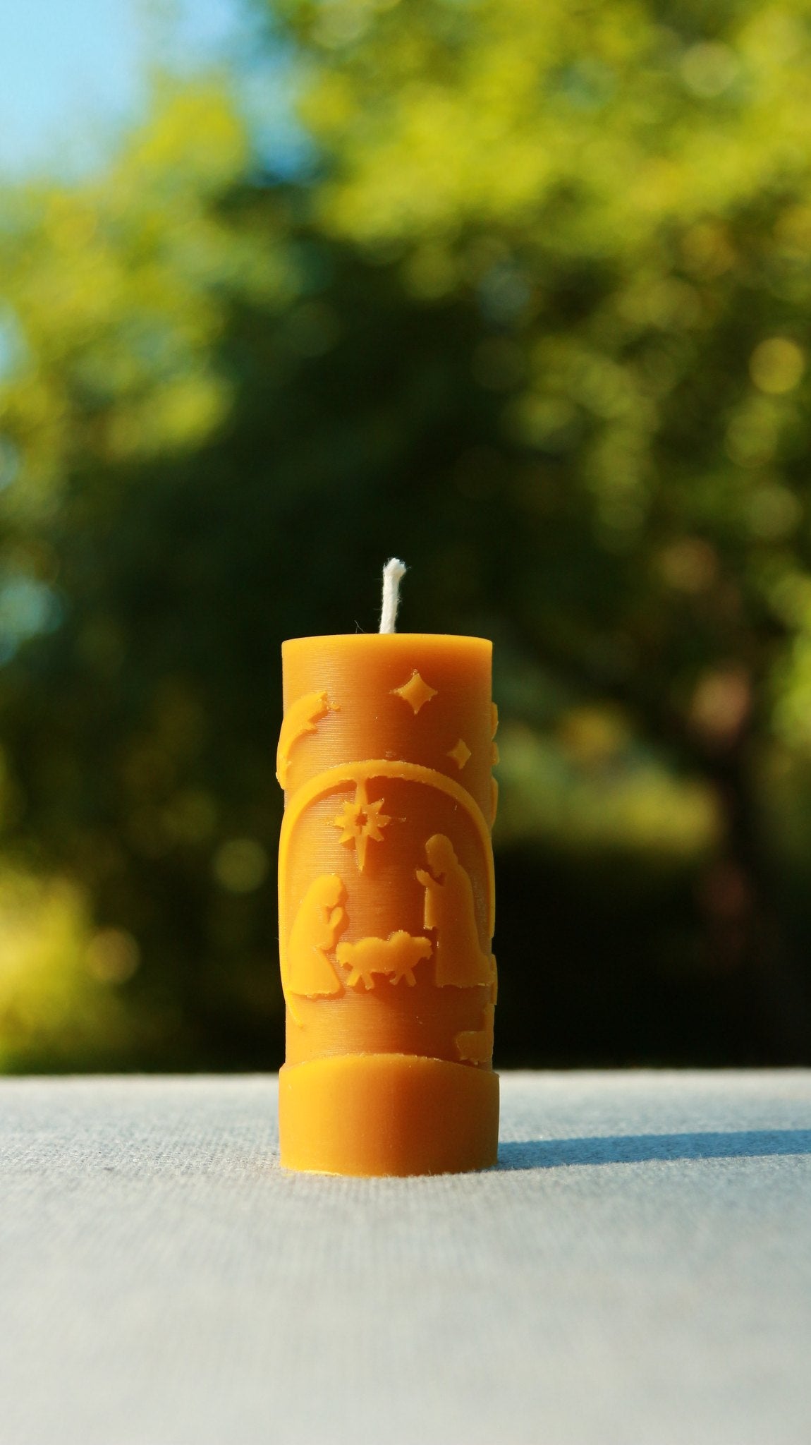 Christmas Scene beeswax candle and silicone mould