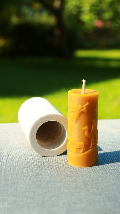 Christmas Scene beeswax candle and silicone mould
