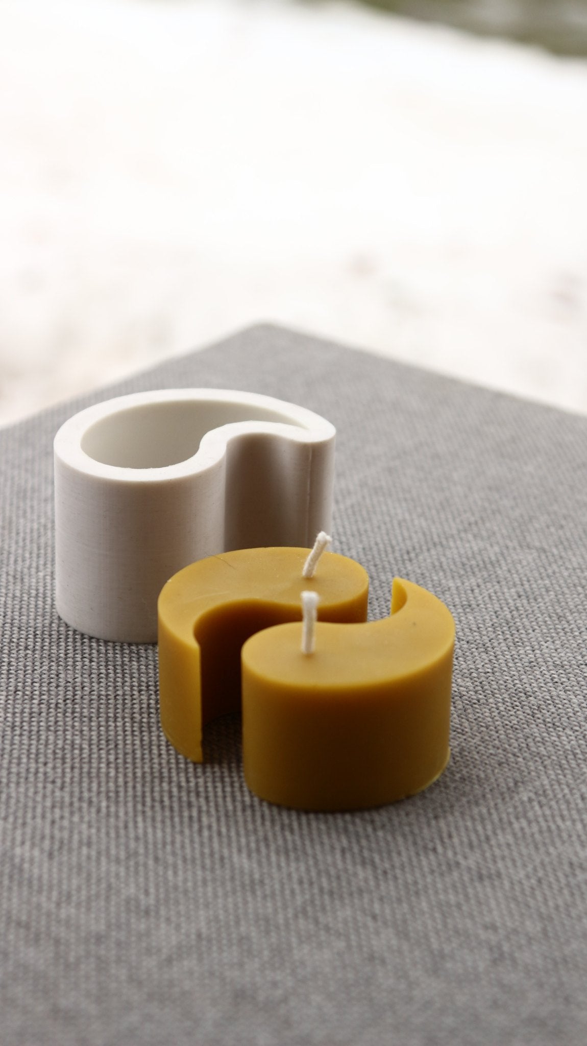 Ying Yang beeswax candle and silicone mould