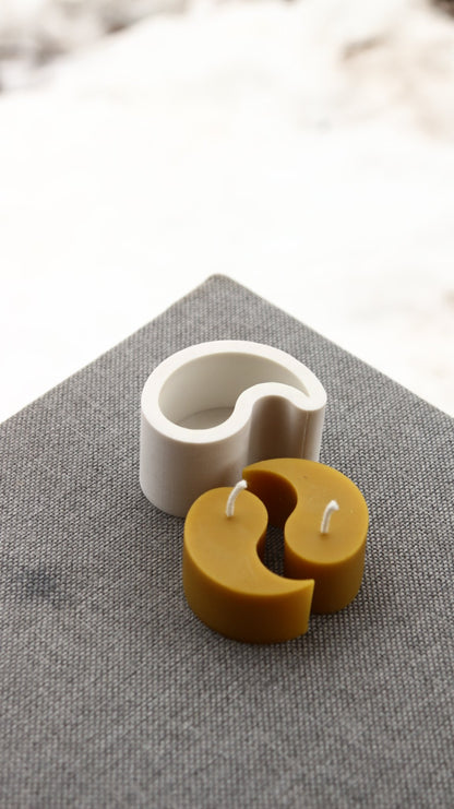 Ying Yang beeswax candle and silicone mould