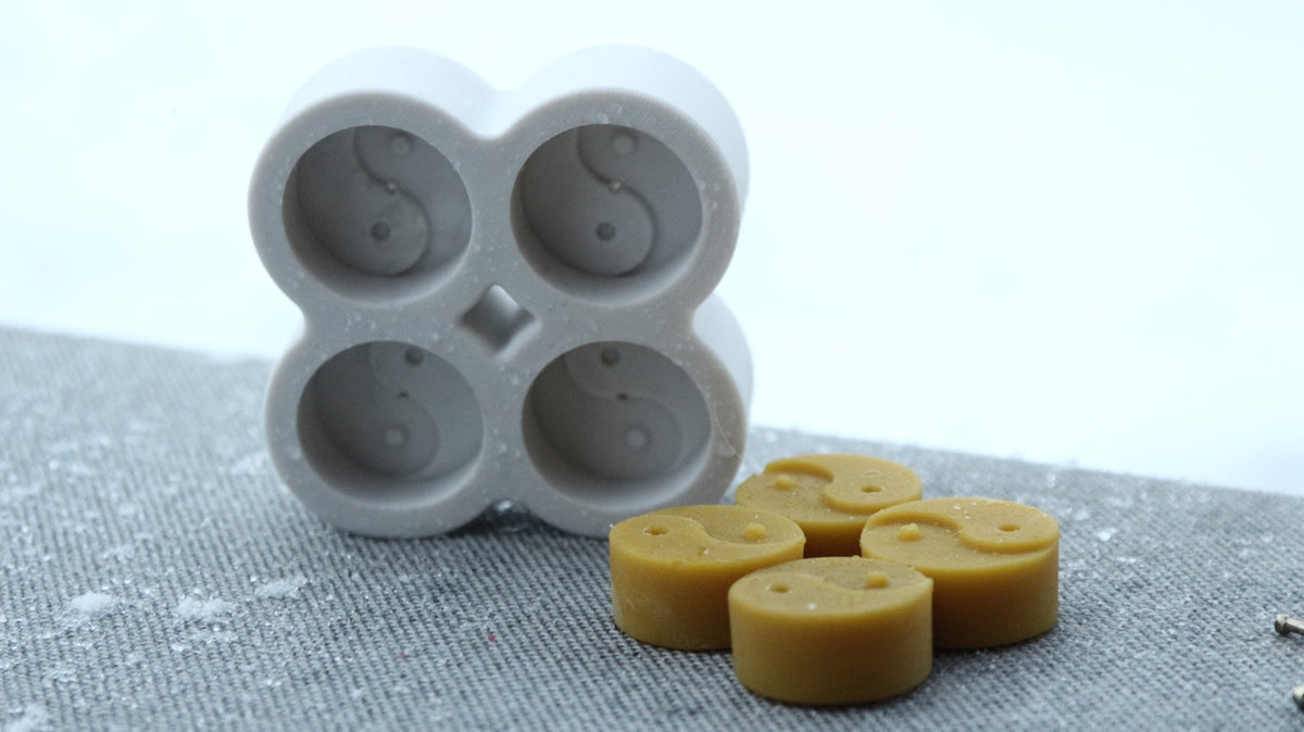 Ying Yang tea light beeswax candle and silicone mould