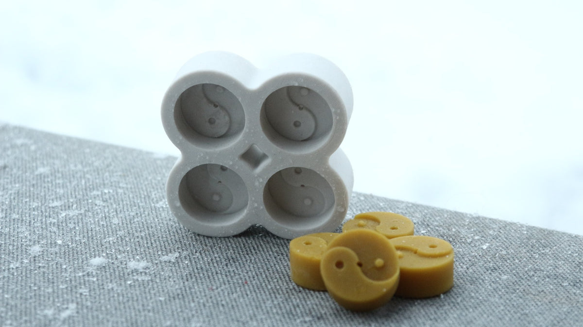 Ying Yang tea light beeswax candle and silicone mould