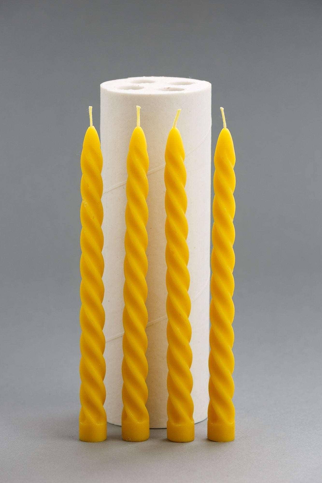 Silicone mold for casting 23 cm spiral taper beeswax candles
