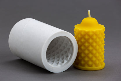 SCALLOPED CYLINDERCandle details:
Weight of the Mold: ~260 g.
Weight of the Beeswax Candle: ~130 g.
Dimensions of the Candle: 5 cm * 7.5 cm.Silicone MoldLatvian CandlesLatvian CandlesSCALLOPED CYLINDER Silicone Candle mould