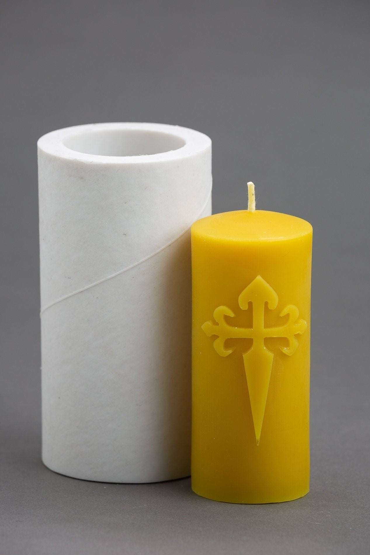 Silicone mold for beeswax candles with St James cross