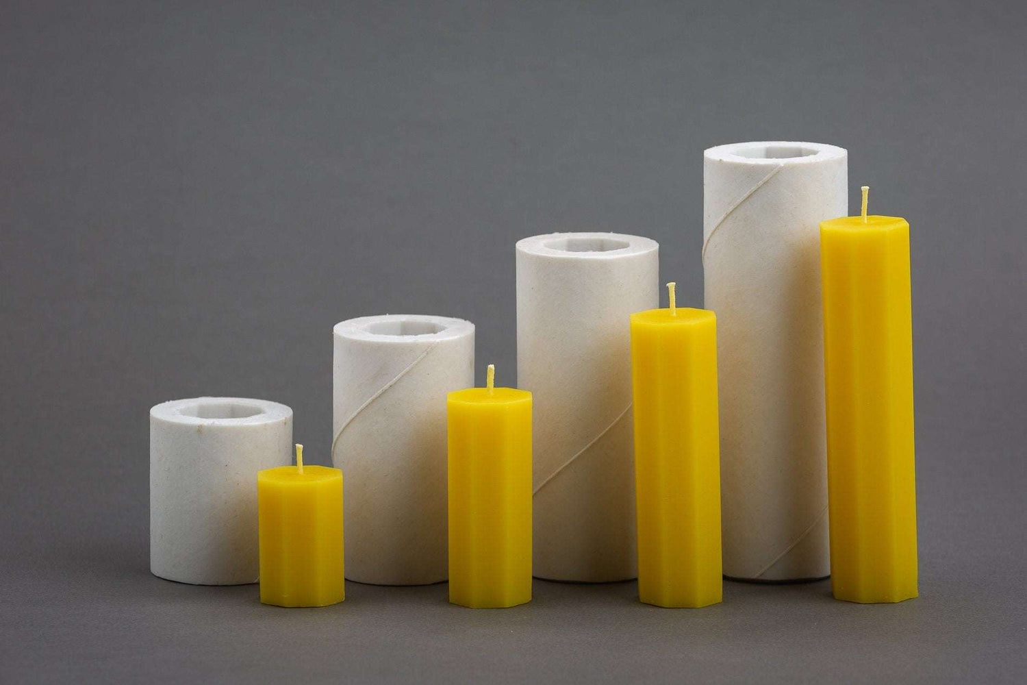 Silicone mold for beeswax candles with octagonal shape