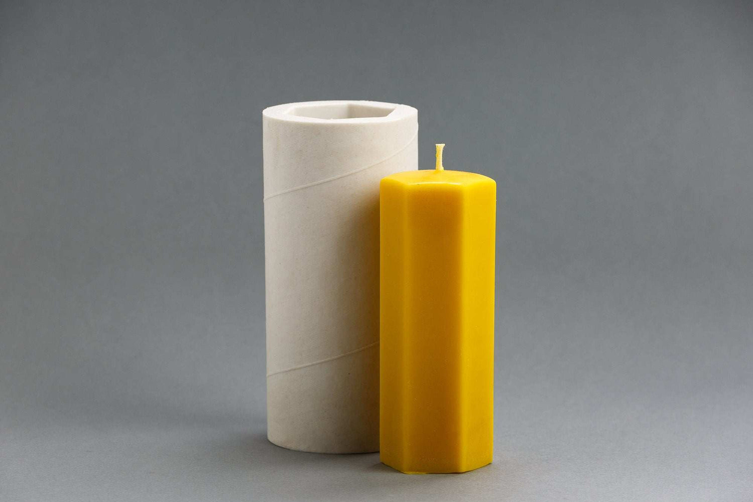 Silicone mold for beeswax candles with hexagon shape