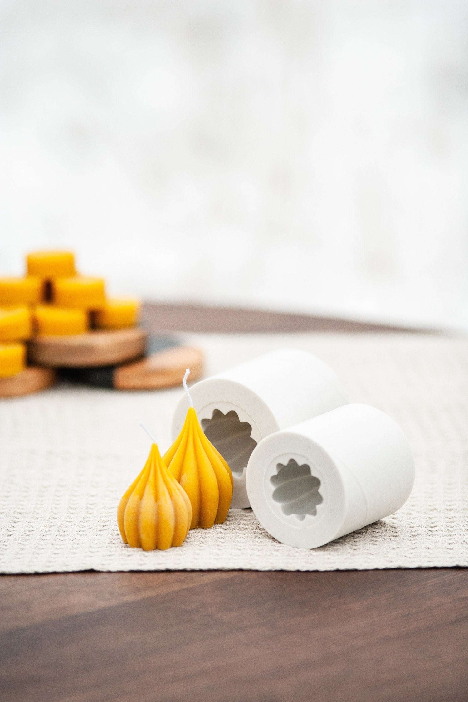 Silicone mold for beeswax candles shaped like garlic