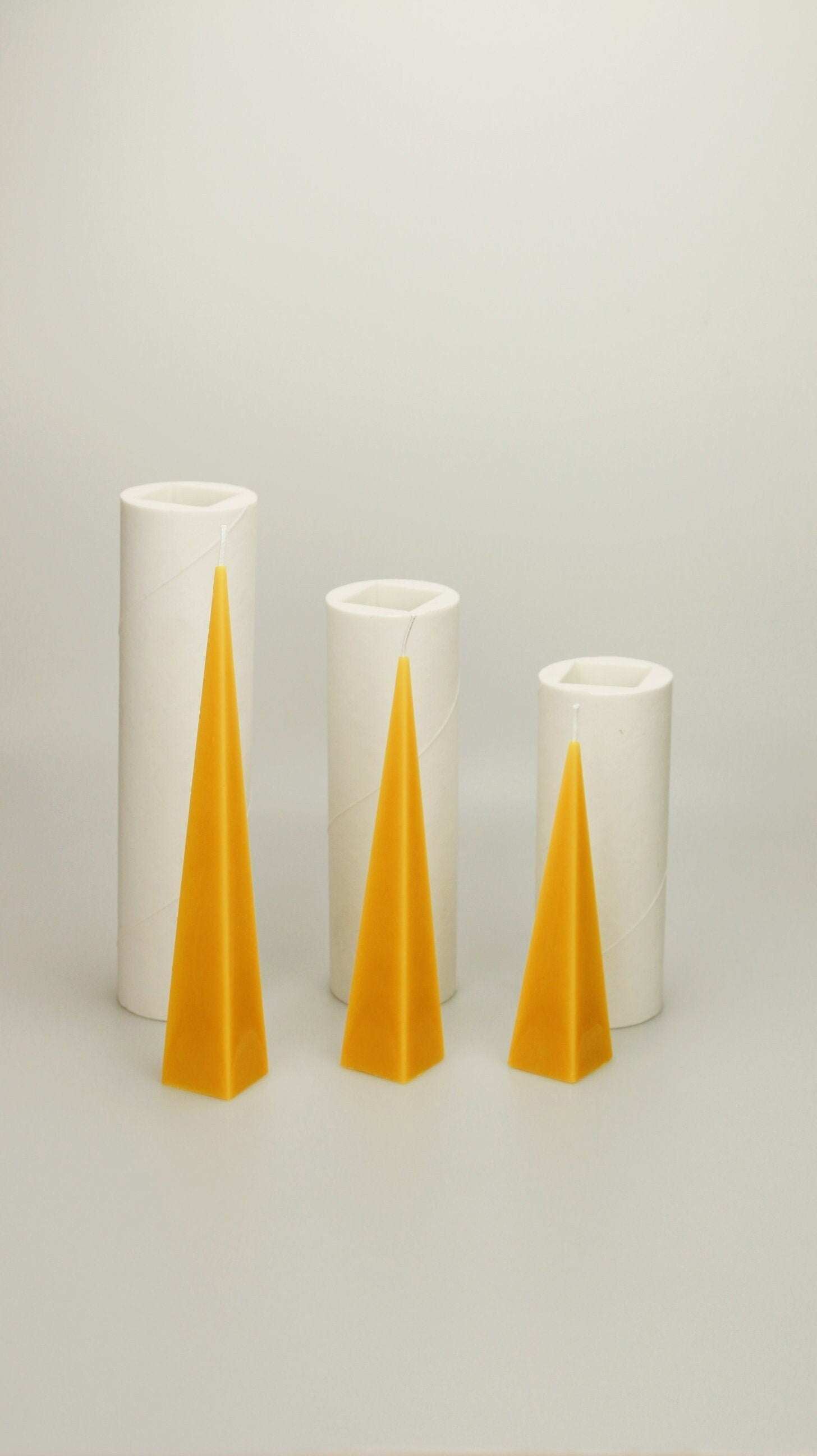 Silicone mold for beeswax candles with peak form